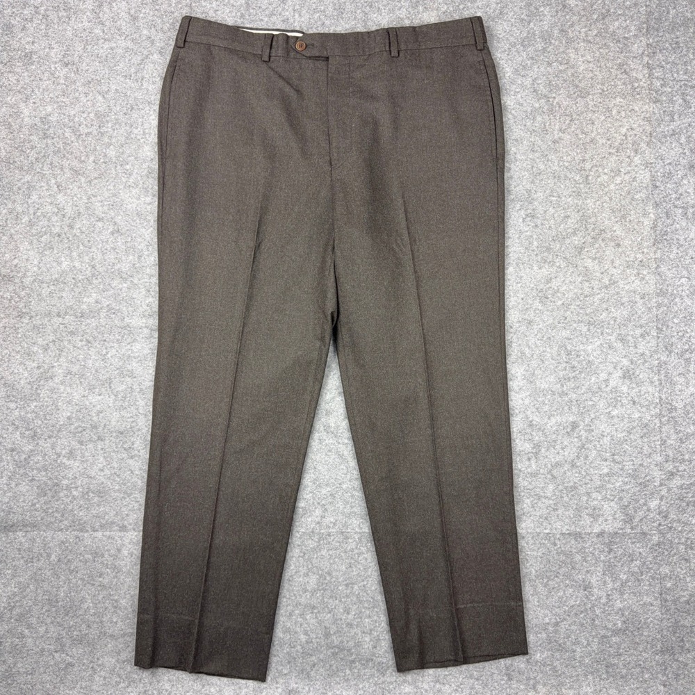 Brooks Brothers Dress Pants Mens 38 Brown Regent Fit 100% Merino Wool Trousers